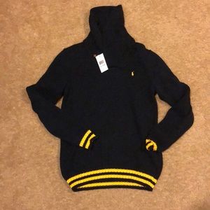 Ralph Lauren boys Hunter sweater navy yellow 18-20